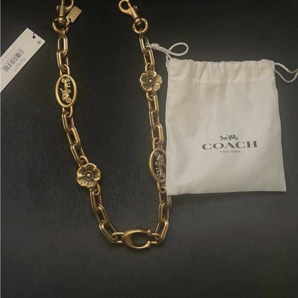 Coach Gold Bag Charm with Carriage Detail
